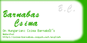 barnabas csima business card